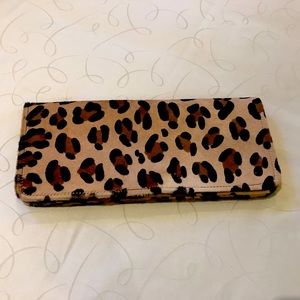 Clutch Handbag, Leopard print on full hide leather.